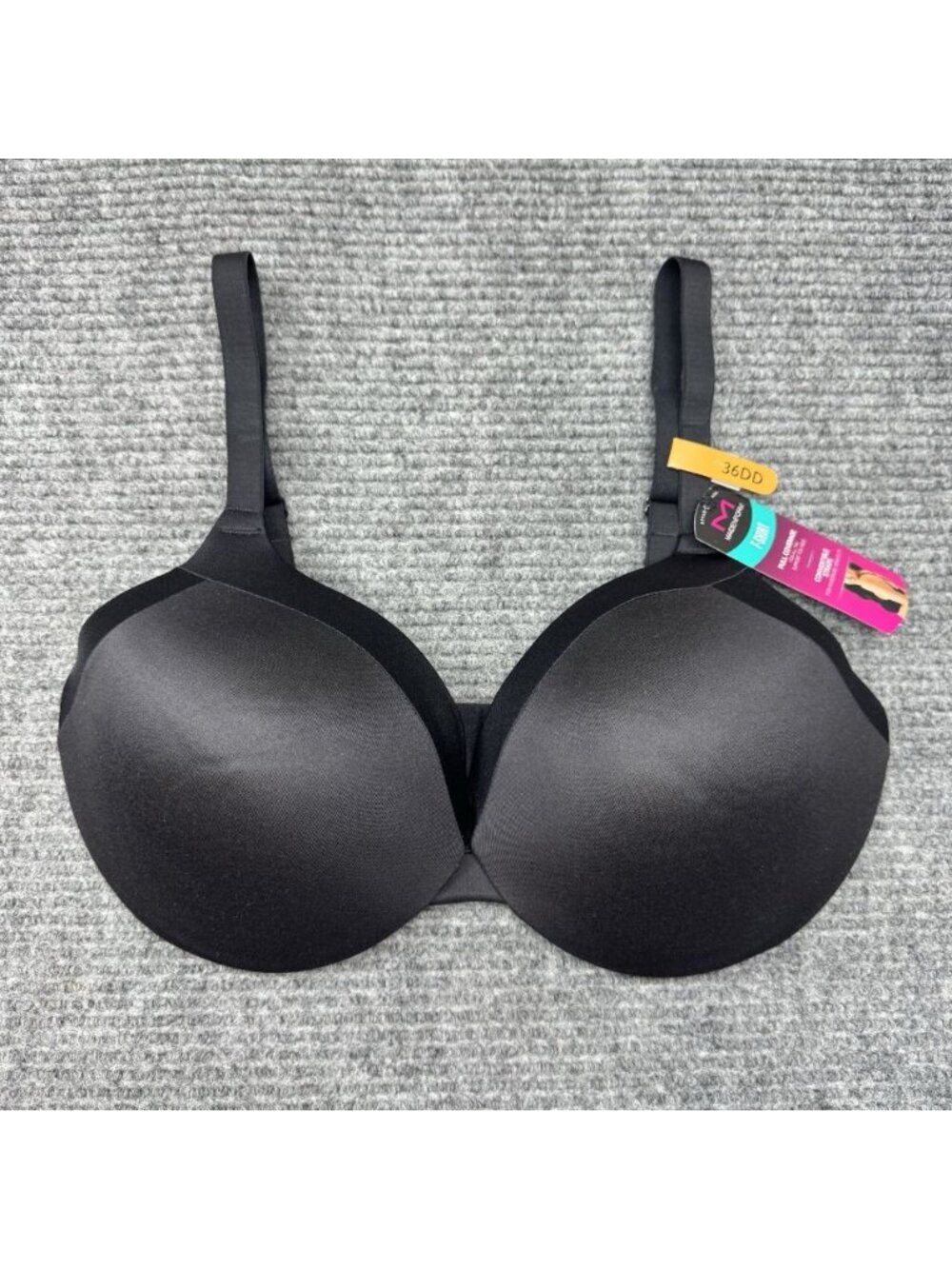 Maidenform Bra 36DD Black T-Shirt Underwire Convertible Straps Full Coverage NEW